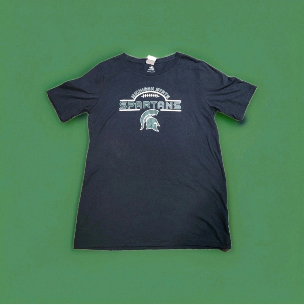 Team Athletics Womens 2XL MSU Michigan State Spartans Black T-Shirt Top Shirt